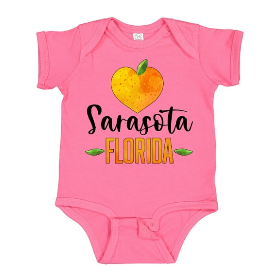 Inktastic Sarasota Florida Orange in Heart Boys or Girls Baby Bodysuit