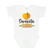 Inktastic Sarasota Florida Orange in Heart Boys or Girls Baby Bodysuit