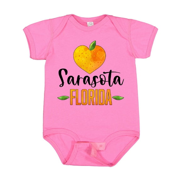Inktastic Sarasota Florida Orange in Heart Boys or Girls Baby Bodysuit