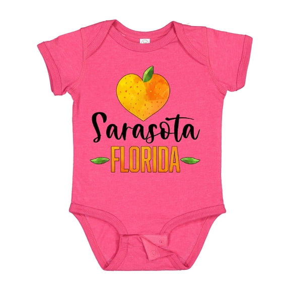 Inktastic Sarasota Florida Orange in Heart Boys or Girls Baby Bodysuit