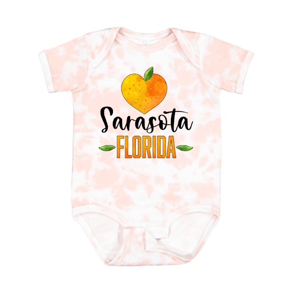 Inktastic Sarasota Florida Orange in Heart Boys or Girls Baby Bodysuit