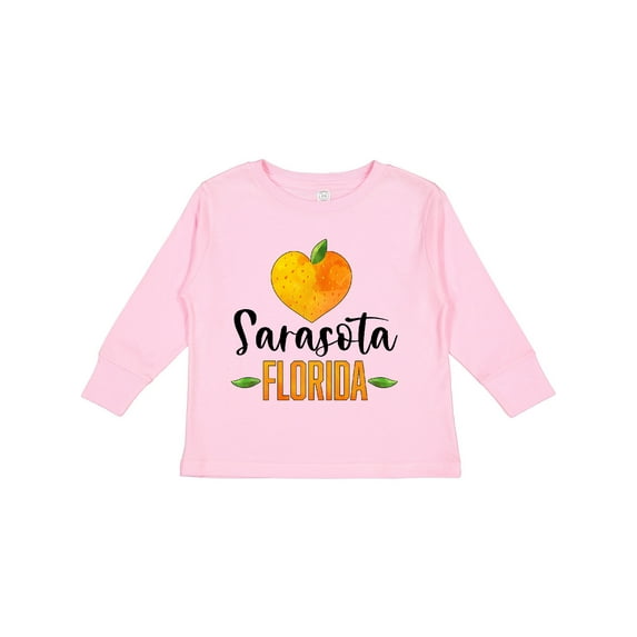 Inktastic Sarasota Florida Orange in Heart Boys or Girls Long Sleeve Toddler T-Shirt