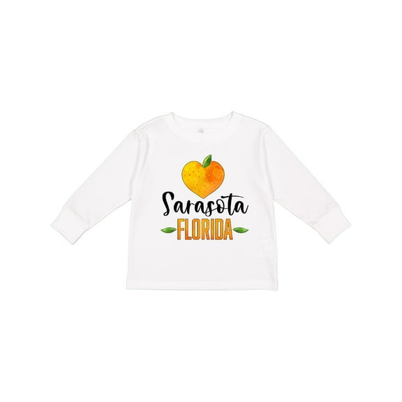 Inktastic Sarasota Florida Orange in Heart Boys or Girls Long Sleeve Toddler T-Shirt