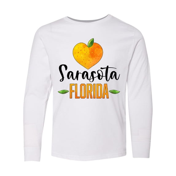 Inktastic Sarasota Florida Orange in Heart Long Sleeve Youth T-Shirt