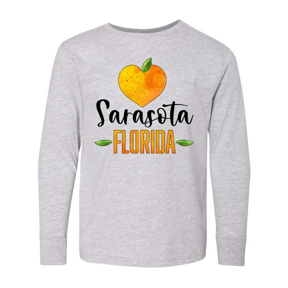 Inktastic Sarasota Florida Orange in Heart Long Sleeve Youth T-Shirt