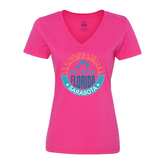 Inktastic Sarasota Florida Vacation Travel Women's V-Neck T-Shirt
