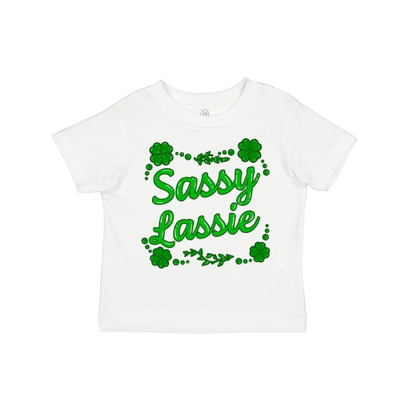 Inktastic Sassy Lassy with Green 4 Leaf Clovers Boys or Girls Toddler T-Shirt