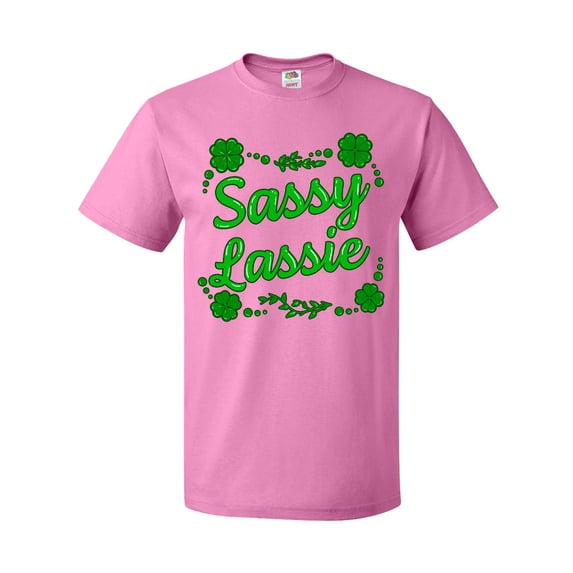 Inktastic Sassy Lassy with Green 4 Leaf Clovers T-Shirt
