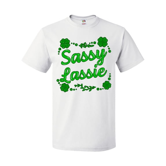 Inktastic Sassy Lassy with Green 4 Leaf Clovers T-Shirt