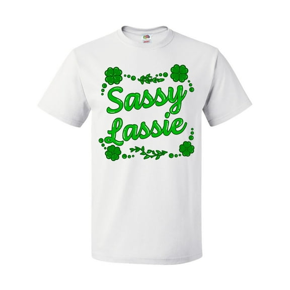 Inktastic Sassy Lassy with Green 4 Leaf Clovers T-Shirt