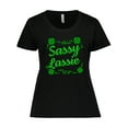 thumbnail image 1 of Inktastic Sassy Lassy with Green 4 Leaf Clovers Women's Plus Size T-Shirt, 1 of 5