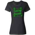 thumbnail image 1 of Inktastic Sassy Lassy with Green 4 Leaf Clovers Women's T-Shirt, 1 of 5
