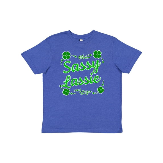 Inktastic Sassy Lassy with Green 4 Leaf Clovers Youth T-Shirt