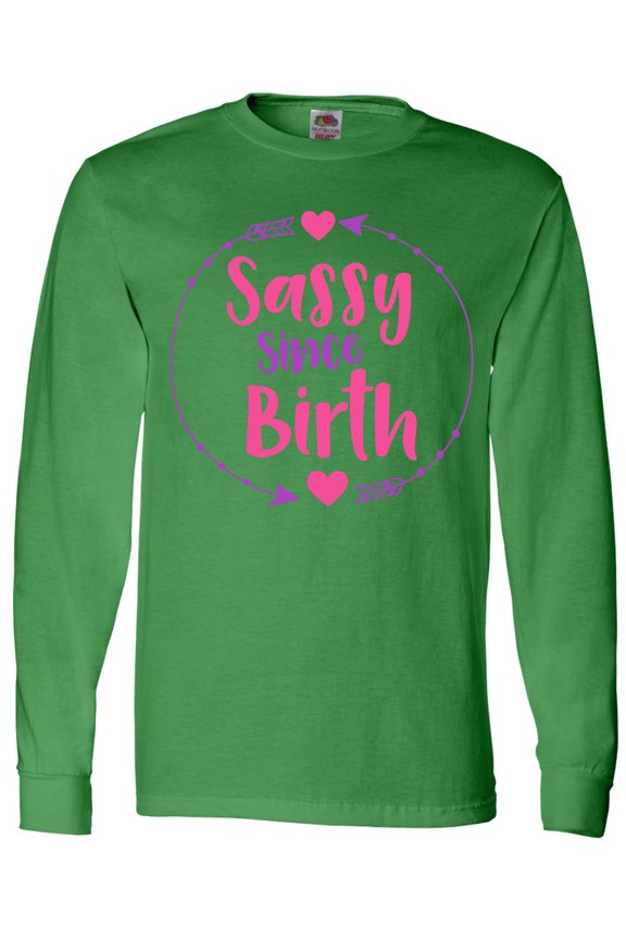 Sassy Since Birth, Arrows, Hearts - Pink Purple Long Sleeve T-Shirt