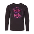 thumbnail image 1 of Inktastic Sassy Since Birth, Arrows, Hearts - Pink Purple Long Sleeve Youth T-Shirt, 1 of 5