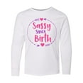 thumbnail image 1 of Inktastic Sassy Since Birth, Arrows, Hearts - Pink Purple Long Sleeve Youth T-Shirt, 1 of 5