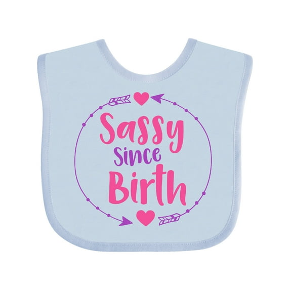Inktastic Sassy Since Birth, Sassy, Sassy Girl, Arrow, Hearts Girls Baby Bib