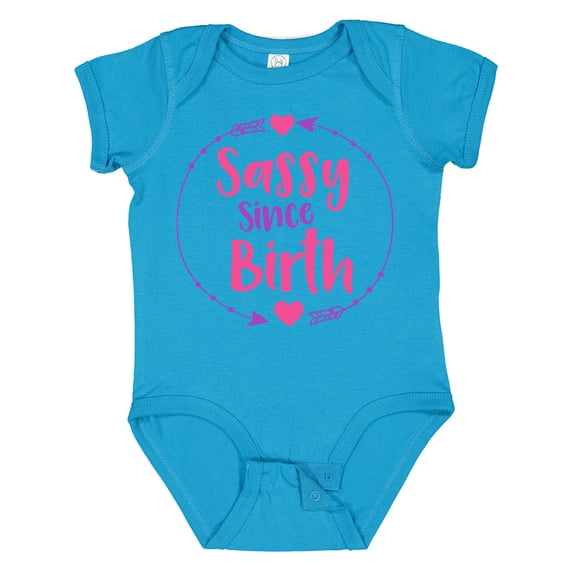 Inktastic Sassy Since Birth, Sassy, Sassy Girl, Arrow, Hearts Girls Baby Bodysuit