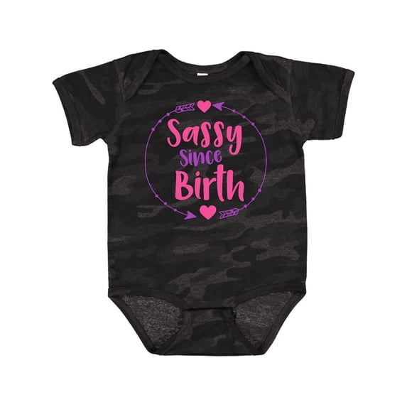 Inktastic Sassy Since Birth, Sassy, Sassy Girl, Arrow, Hearts Girls Baby Bodysuit