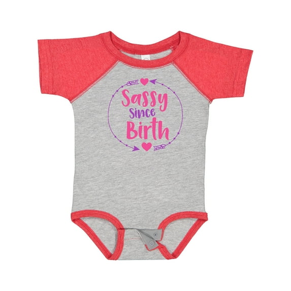 Inktastic Sassy Since Birth, Sassy, Sassy Girl, Arrow, Hearts Girls Baby Bodysuit