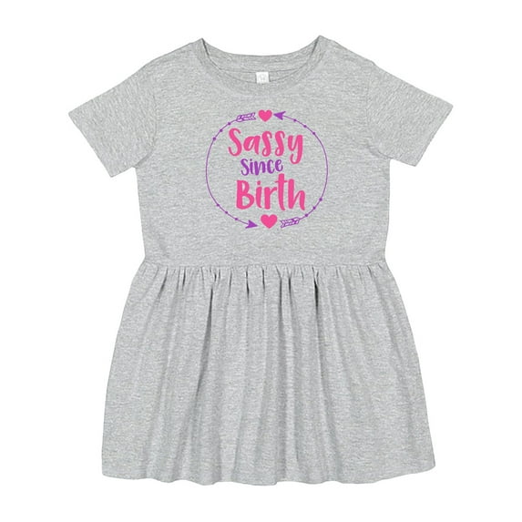 Inktastic Sassy Since Birth, Sassy, Sassy Girl, Arrow, Hearts Girls Toddler Dress