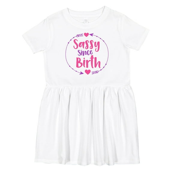 Inktastic Sassy Since Birth, Sassy, Sassy Girl, Arrow, Hearts Girls Toddler Dress