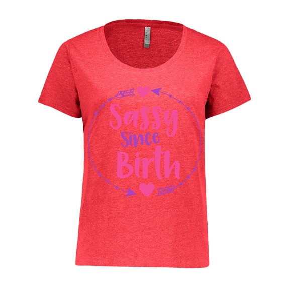 Inktastic Sassy Since Birth, Sassy, Sassy Girl, Arrow, Hearts Women's Plus Size T-Shirt