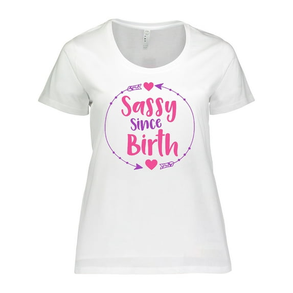 Inktastic Sassy Since Birth, Sassy, Sassy Girl, Arrow, Hearts Women's Plus Size T-Shirt