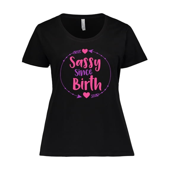 Inktastic Sassy Since Birth, Sassy, Sassy Girl, Arrow, Hearts Women's Plus Size T-Shirt