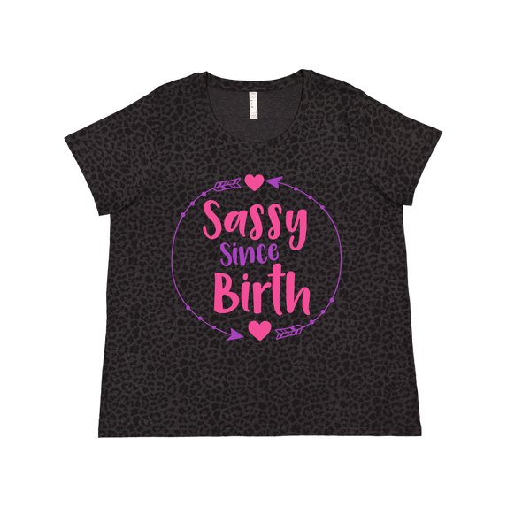 Inktastic Sassy Since Birth, Sassy, Sassy Girl, Arrow, Hearts Women's Plus Size T-Shirt