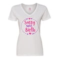 thumbnail image 1 of Inktastic Sassy Since Birth, Sassy, Sassy Girl, Arrow, Hearts Women's V-Neck T-Shirt, 1 of 5