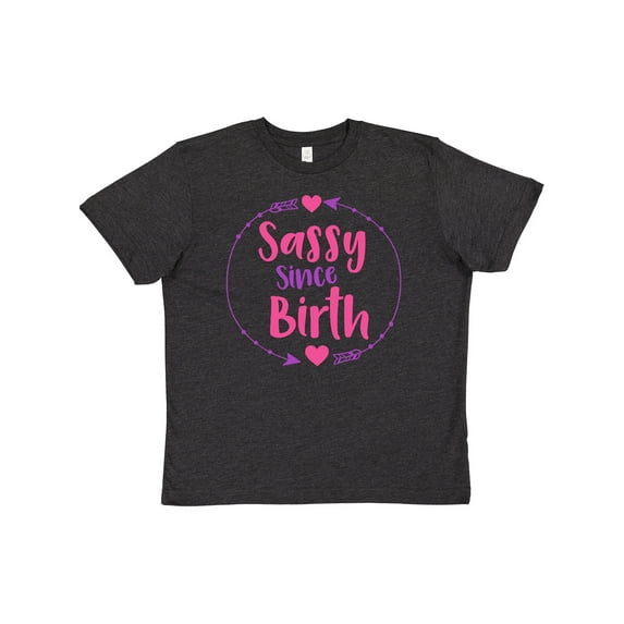 Inktastic Sassy Since Birth, Sassy, Sassy Girl, Arrow, Hearts Youth T-Shirt