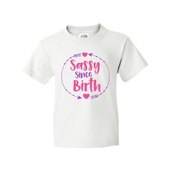 Inktastic Sassy Since Birth, Sassy, Sassy Girl, Arrow, Hearts Youth T-Shirt
