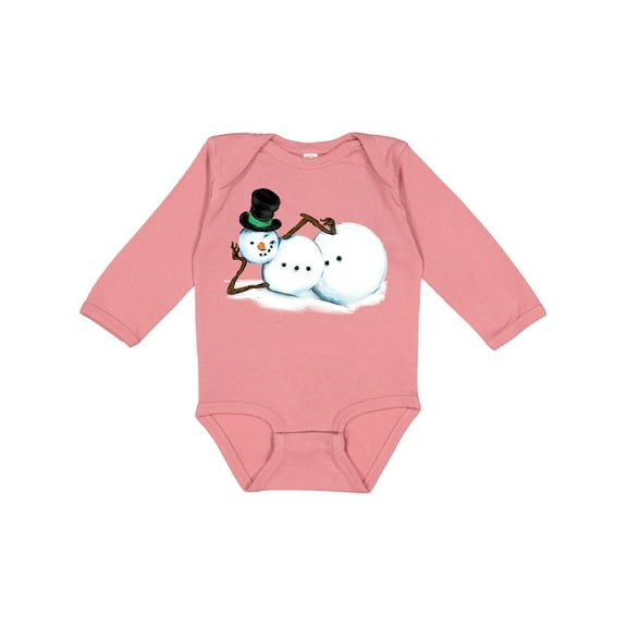 Inktastic Sassy Snowman in Top Hat Boys or Girls Long Sleeve Baby Bodysuit