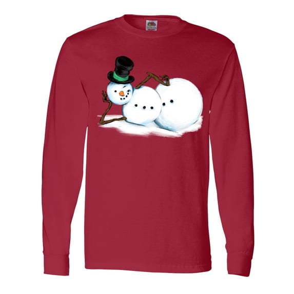 Inktastic Sassy Snowman in Top Hat Long Sleeve T-Shirt