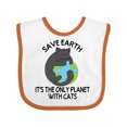 thumbnail image 1 of Inktastic Save Earth It's the Only Planet with Cats with Black Cat Boys or Girls Baby Bib, 1 of 4