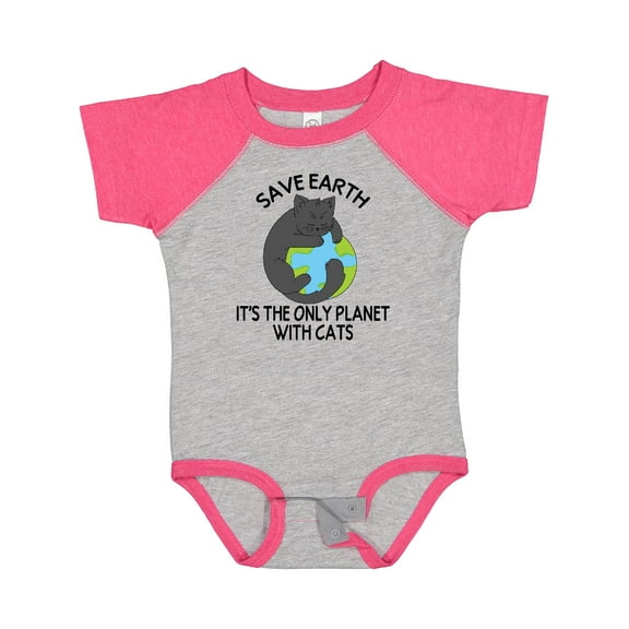Inktastic Save Earth It's the Only Planet with Cats with Black Cat Boys or Girls Baby Bodysuit