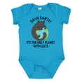 thumbnail image 1 of Inktastic Save Earth It's the Only Planet with Cats with Black Cat Boys or Girls Baby Bodysuit, 1 of 5