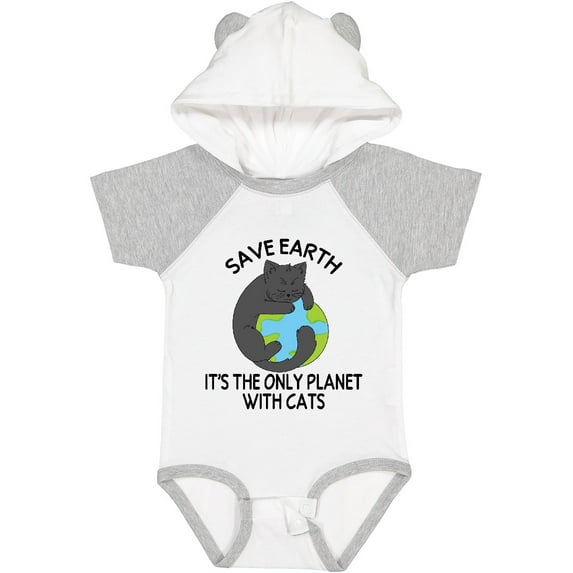 Inktastic Save Earth It's the Only Planet with Cats with Black Cat Boys or Girls Baby Bodysuit