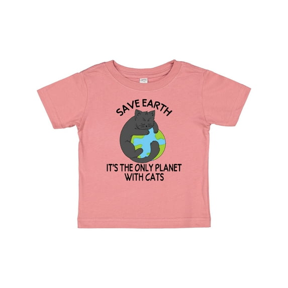 Inktastic Save Earth It's the Only Planet with Cats with Black Cat Boys or Girls Baby T-Shirt