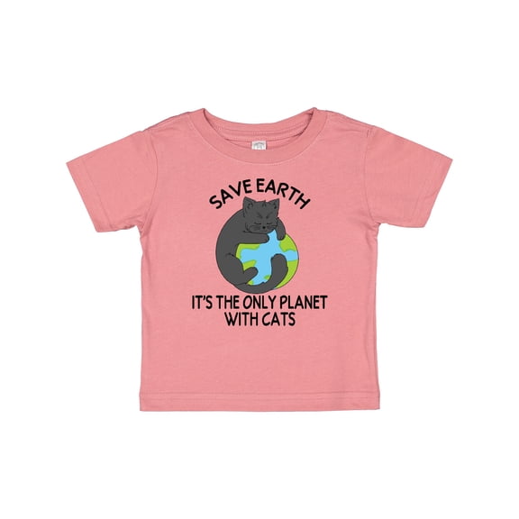 Inktastic Save Earth It's the Only Planet with Cats with Black Cat Boys or Girls Baby T-Shirt