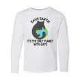thumbnail image 1 of Inktastic Save Earth It's the Only Planet with Cats with Black Cat Long Sleeve Youth T-Shirt, 1 of 5