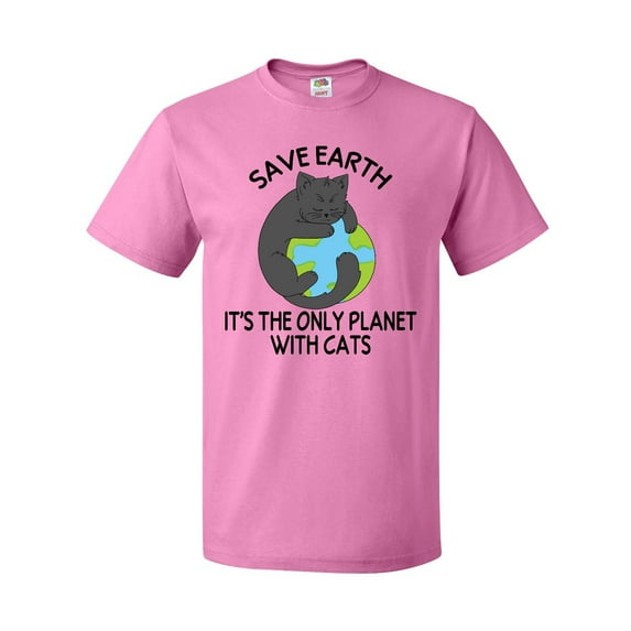 Inktastic Save Earth It's the Only Planet with Cats with Black Cat T-Shirt