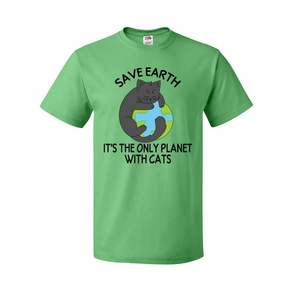 Inktastic Save Earth It's the Only Planet with Cats with Black Cat T-Shirt