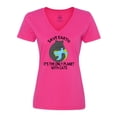 thumbnail image 1 of Inktastic Save Earth It's the Only Planet with Cats with Black Cat Women's V-Neck T-Shirt, 1 of 5
