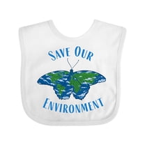 Inktastic Save Our Environment Earth Butterfly Boys or Girls Baby Bib