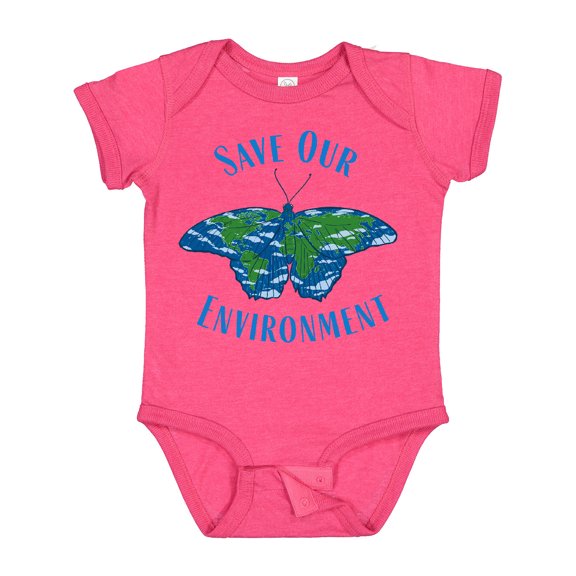 Inktastic Save Our Environment Earth Butterfly Boys or Girls Baby Bodysuit