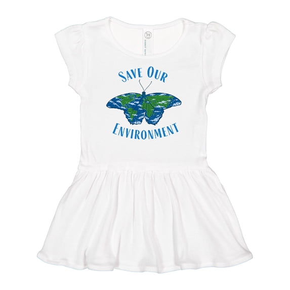 Inktastic Save Our Environment Earth Butterfly Girls Baby Dress