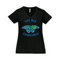 thumbnail image 1 of Inktastic Save Our Environment Earth Butterfly Women's Plus Size V-Neck T-Shirt, 1 of 5