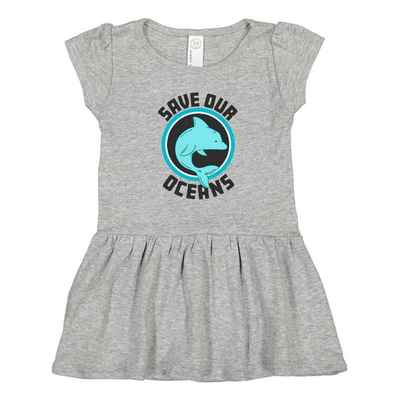 Inktastic Save Our Oceans with Dolphin Girls Toddler Dress